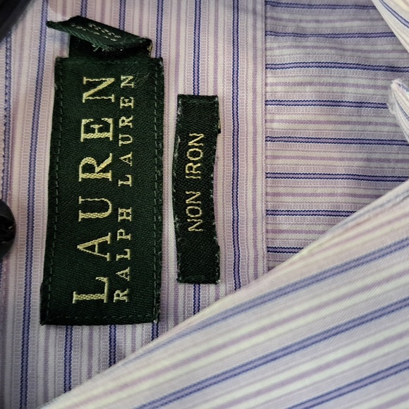 Ralph Lauren Men's Lavender Striped Shirt 17.5 - Picture 3 of 6